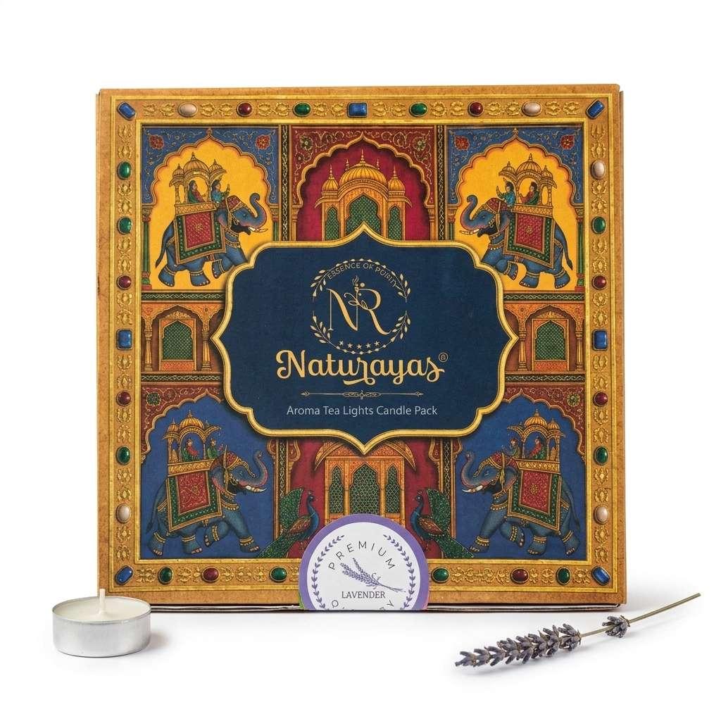 Naturayas Lavender Aroma Tea Lights Candle Pack – Premium Heritage Collection