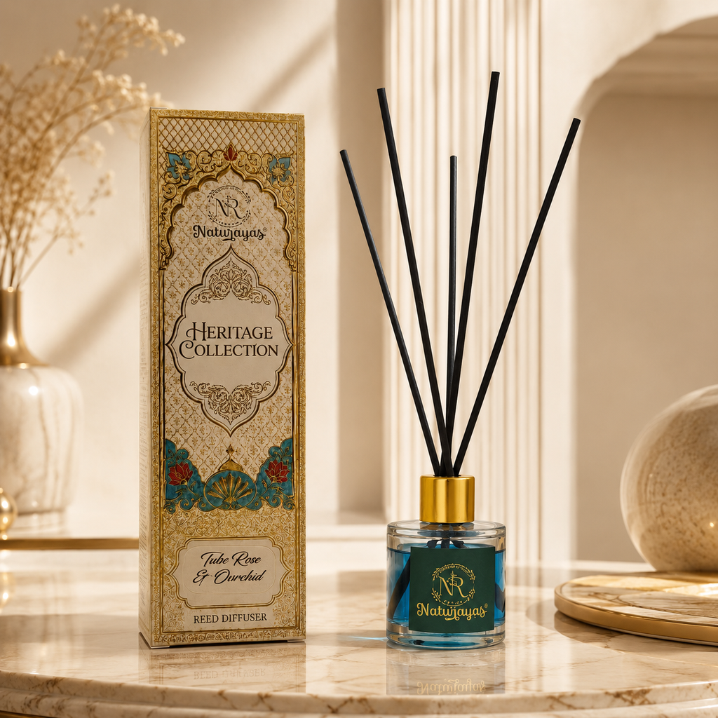 Naturayas Tuberose & Orchid Reed Diffuser – Heritage Collection