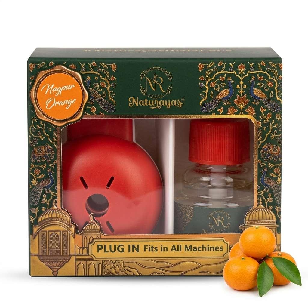 Naturayas Nagpur Orange Plugin Air Freshener Kit (Machine + Liquid Refill)