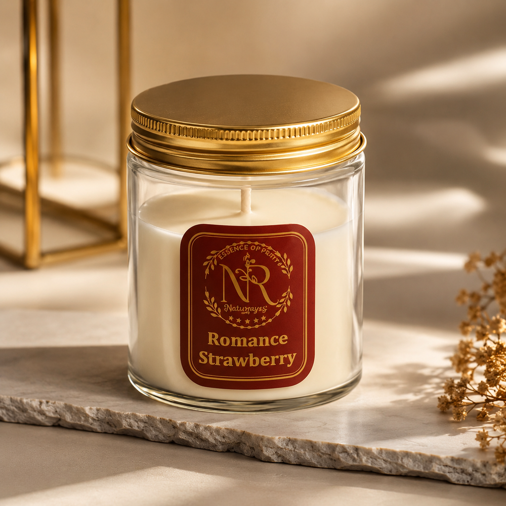 Naturayas Romance Strawberry Scented Soy Candle