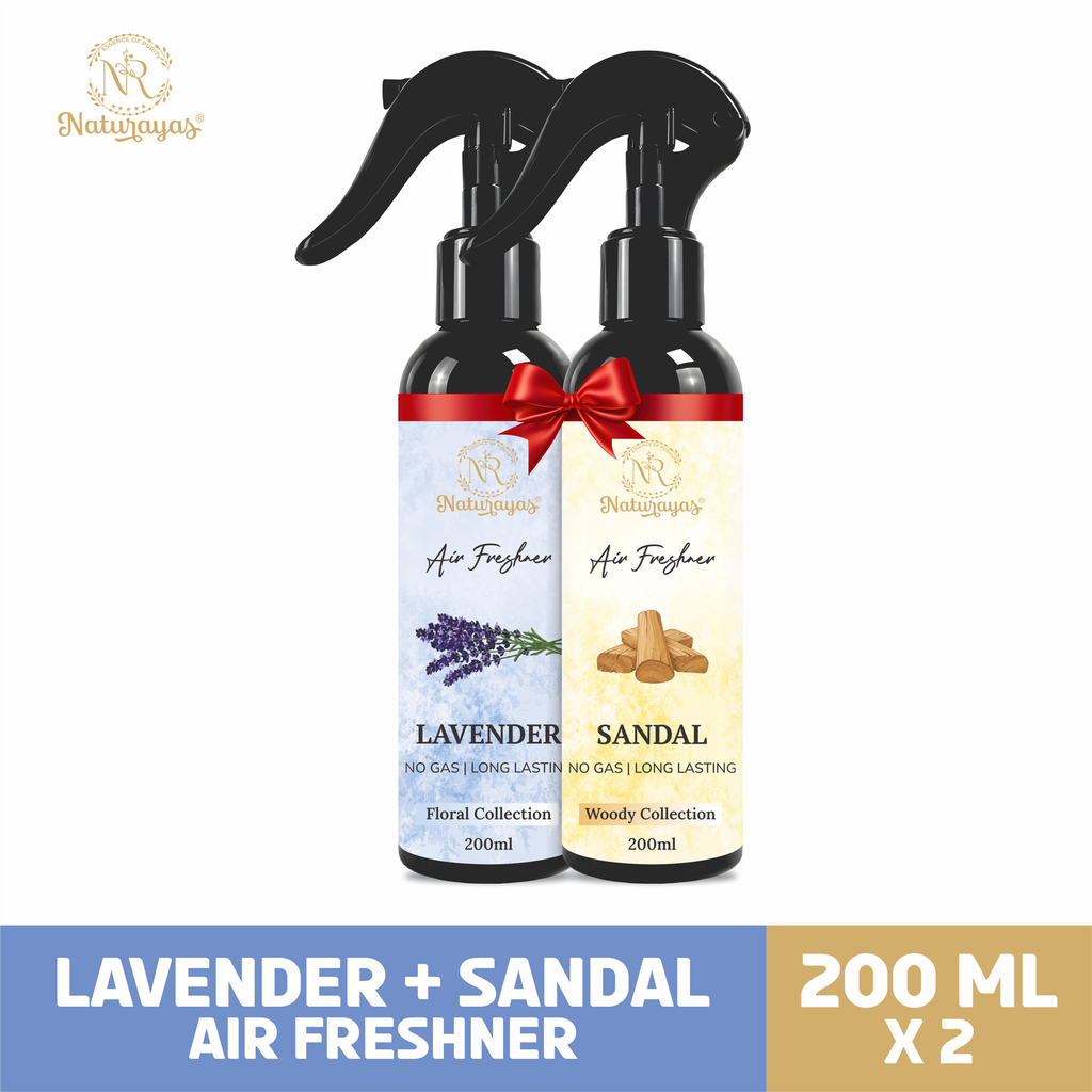 Naturayas Luxury Air Freshener Combo (Lavender + Sandalwood) | (200ml x 2)