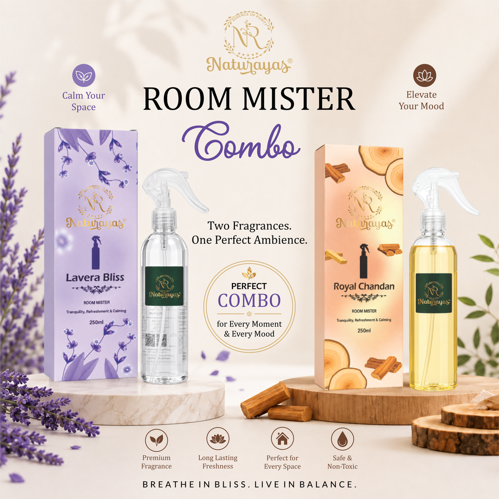 Naturayas Room Mister Combo – Lavera Bliss (Lavender) & Royal Chandan (Sandalwood)(2x250ml Pack)